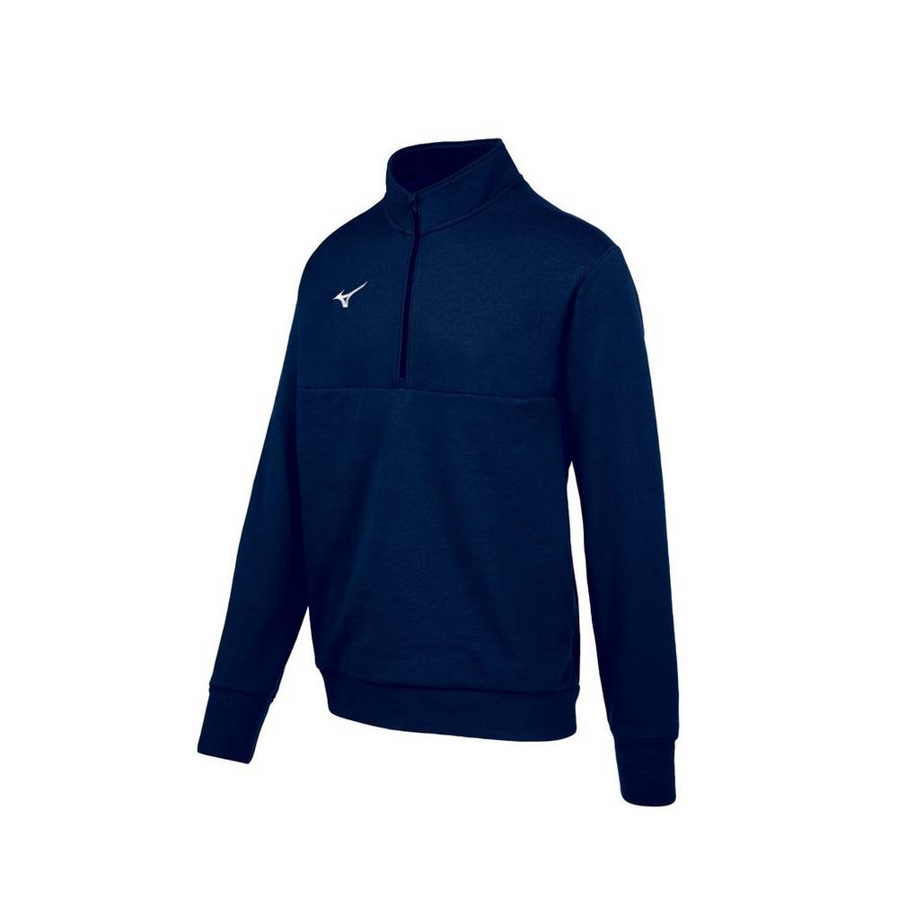 Mizuno MZ1 1/4 Zip Fleece - Erkek Pullover - Lacivert Türkiye (OFDIKC-706)